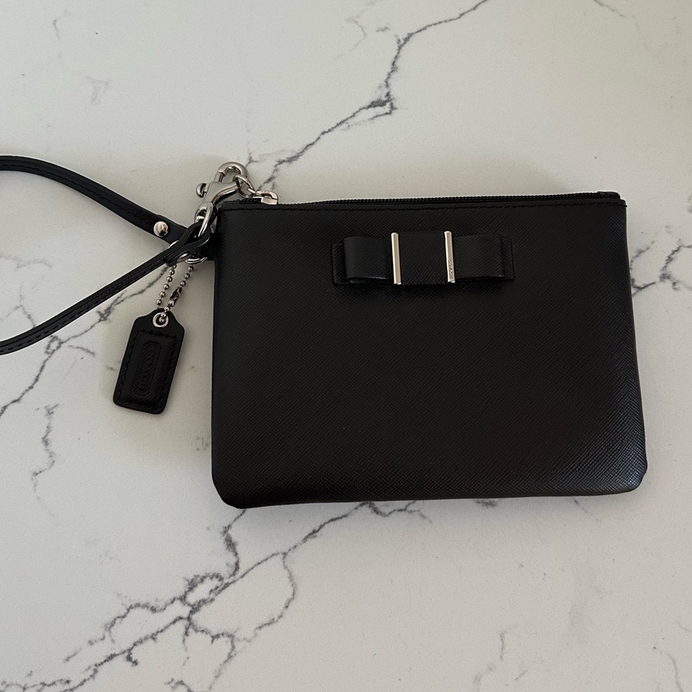 Coach Saffiano Leather Wristlet